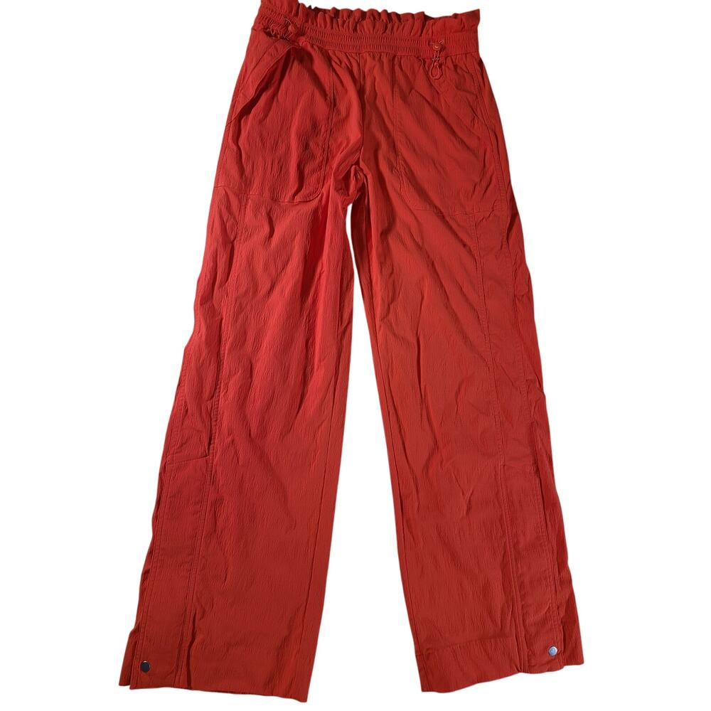 Athleta Avenue Wide Leg Crop Bright Orange Red Dopamine Gorpcore Pants